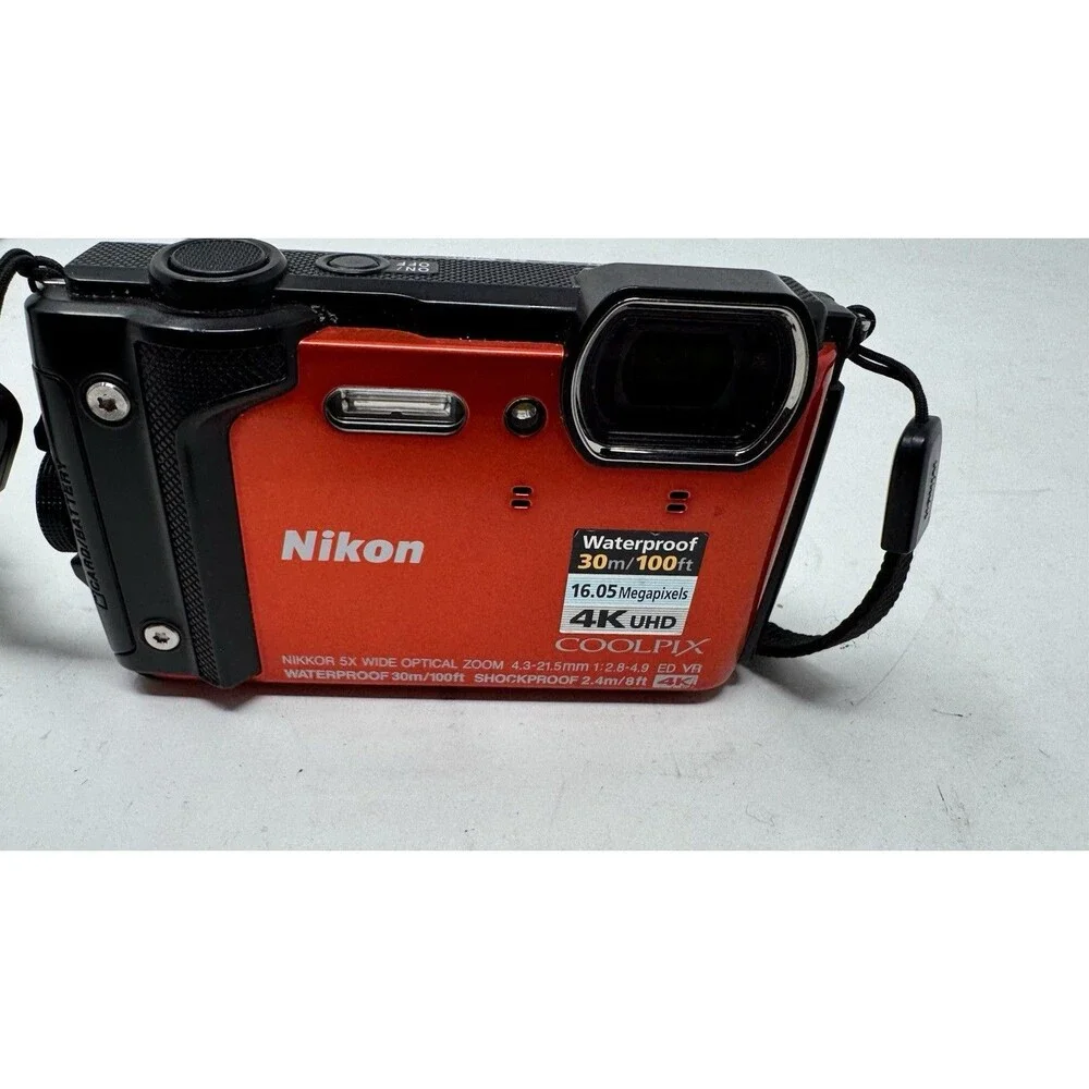 Nikon COOLPIX W300 16MP Compact Digital Camera Orange For parts-Doesnt Power on